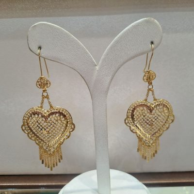 گوشواره تک طبقه قلبی ریخته ای