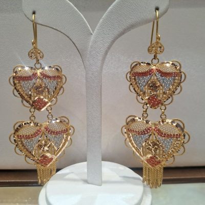 گوشواره قلبی ریخته ای