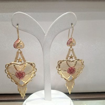 گوشواره قلبی ریخته ای